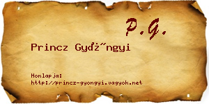 Princz Gyöngyi névjegykártya