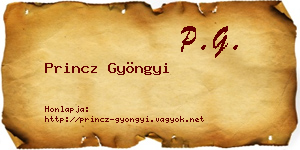 Princz Gyöngyi névjegykártya